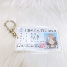 Rare NEW Love Live WATANABE YOU Acrylic School Student Card Keychain 2016 picture