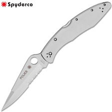 Spyderco Police CQI Stainless Steel Handles VG-10 Satin Combo Edge Blade C07PS picture
