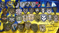war in ukraine 2022. A large set of patches defenders of Ukraine. Aviation picture