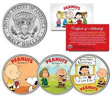 Charlie Brown PEANUTS VALENTINES Snoopy Lucy & Patty JFK Half Dollar 3-Coin Set picture
