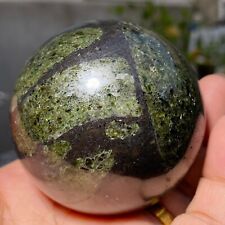 435g Rare Peridot Olivine Dark Green Gemstone Sphere Ball Healing Matrix Mineral picture