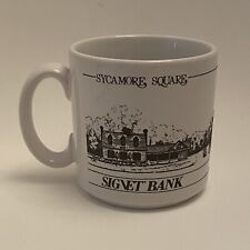 Signet Bank Coffee Mug Sycamore Square white Mug 12 OZ Stoneware England  picture