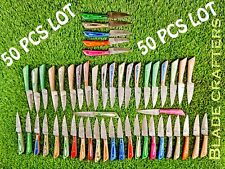 50 PCS LOT HAND FORGED DAMASCUS BLADE HANDMADE SKINNER KNIVES HUNTING KNIFE, picture