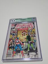 Infinity Gauntlet #2 Newsstand CGC 9.2 George Perez Signed Cover 1991 Thanos MCU picture