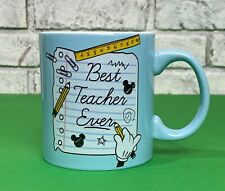 Disney Mickey Mouse Blue School Best Teacher Ever Ceramic 20oz Coffee Mug Cup picture