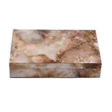 Jewelry Box Light Brown Marble pattern Faux Leather with Anti Tarnish Lining picture