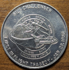 January 28 1986 NASA Challenger Space Tragedy Memorial 7 Crew Member Coin Token picture