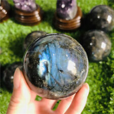 60-90mm Natural Labradorite Crystal Rainbow Quartz Sphere Reiki Healing Stones picture