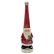 Retired 2016 Jingle Bell Lane Santa Claus Holding Present Figurine Resin 15