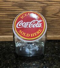Vtg 90's Coca-Cola Candy Cookie Snack Clear Glass Canister Jar by Anchor Hocking picture