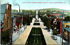 USA East State Street From Capitol Dome Harrisburg Pennsylvania Postcard C007 picture