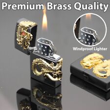 Premium Black Gold Dragon Lighter Windproof Torch Cigar Pocket Lighter Retro USA picture
