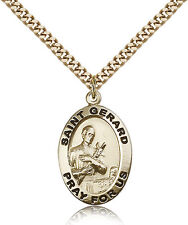 Saint Gerard Medal For Men - Gold Filled Necklace On 24 Chain - 30 Day Money... picture