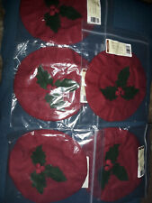 Set of 5 Longaberger  Caroling Basket Fabric Lid Covers n Paprika 2807127  picture
