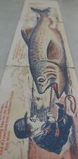 Antique German Postcard Big Fish Tale Comic Series Of 3 Instalment Panoramic  picture