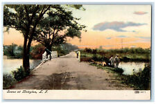 c1910 Bridge Scene at Babylon Long Island New York NY Antique Postcard picture