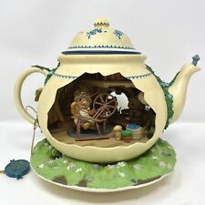 Enesco Teapot Bungalow Lighted Musical Whiskerflick Family Mice House UNTESTED picture
