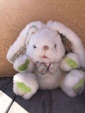Vtg Walmart Easter Bunny Plush Floral Paw Pads Lop Ears 13” Sitting Bow Tie picture
