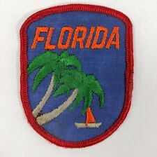 Florida Palm Tree Sailboat Embroidered Patch 1970's - 1980's picture
