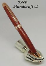 ik - Keen Handcrafted Padauk Pearl Topped European Shiny Copper Ballpoint Pen picture