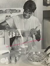 Vintage Old Photo reprint 1950's African American Black Woman Cooking in Kitchen picture