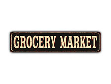 Grocery Market Street Sign Shopping Vintage Style picture