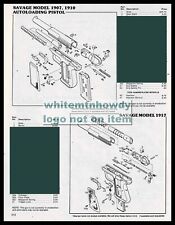 1984 SAVAGE 1907, 1910 and Model 1917 Pistol Schematic Parts List picture