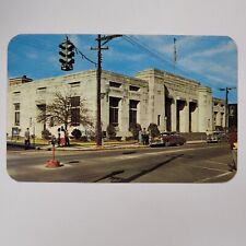 U.S. Post Office Hattiesburg Mississippi Kodachrome Postcard Red Light Old Cars picture