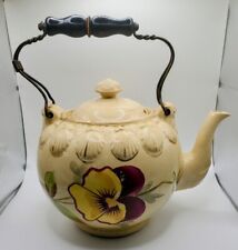 Rare Antique Early Ceramic Floral Poppy Teapot Cartwright Brothers Pottery 1800s picture
