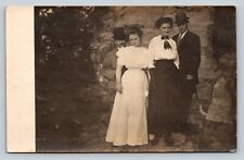 C1910 RPPC Two Couples Stand at Grandad Bluffs Bowler Hats ANTIQUE Postcard 1415 picture