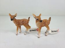 (NEW) Schleich WHITE TAIL DEER FAWN Spotted Figure 2013 Retired D-73527 Lot Of 2 picture