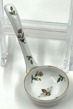 Sm Vintage Botanical Style Ceramic Ladle Bee & Flowers Gold Trim 5