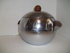 Vintage West Bend Penguin Hot Cold Server Stainless Steel Wood Handles 2349099 picture