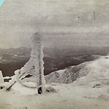 Antique 1871 The Lookout Mt Washington Ice Storm Stereoview Photo Card V1884 picture
