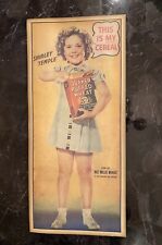 SHIRLEY TEMPLE “WEE WILLIE WINKLE”ADVERTISING POSTER QUAKER PUFFED WHEAT 1937  picture