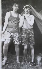Affectionate Couple Men Enamored Handsome Young Guys Gay Interest Vintage Photo picture