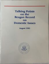 Ronald Reagan: Talking Points On The Reagan Record On Domestic Issues Aug 1983 picture