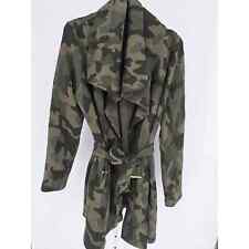 WHBM Womens Sz L Belted Wool Blend Knee Length Coat Green Camo Camouflage  picture