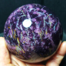 896G Natural Plum Blossom Tourmaline Unicorn Mica Symbiotic Crystal Ball  A2655 picture