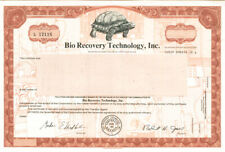 Bio Recovery Technology, Inc - Stock Certificate - Animals on Stocks and Bonds picture
