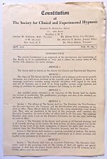 HYPNOTISM 1953 Constitution & By-Laws Society Clinical & Experimental Hypnosis  picture