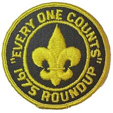BSA Roundup Patch 1975 Every One Counts Boy Scouts Of America Embroidered Badge picture