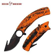 Trump 2020 Orange Tree Camo Assisted Open Gut Hook Tactical Hunting Pocket Knife picture