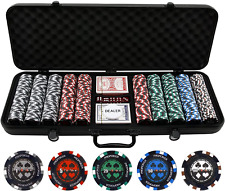 500 13.5G Pro Poker Clay Poker Chip Set - Casino Quality Clay Poker Chips with D picture