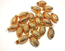 Vtg Pinecone Christmas Ornaments Set of 21 Gold Color Unbreakable picture