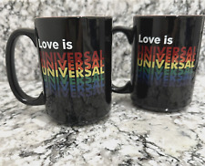 LOVE IS UNIVERSAL Coffee Mug LGBTQ+ Rainbow Be You Celebrate Pride Gift Set Of 2 picture