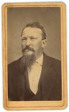 CIRCA 1880'S CDV Large Man With Goatee Wearing Suit & Tie M.N. Crocker Perry NY picture