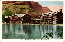 Postcard~Many Glacier Hotel~Glacier National Park~Hileman Signed~Reflection picture