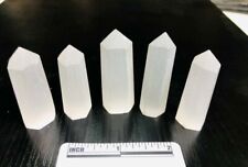 5pcs Mini 1.75'' Selenite Gypsum Wand Tower Point Reiki Healing Crystal picture