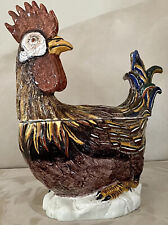 ANTIQUE STAFFORDSHIRE PEARLWARE ROOSTER TUREEN RARE 14